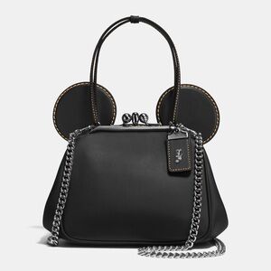 COACH 1941 X DISNEY MICKEY MOUSE BLACK KISSLOCK BAG Satchel Limited edition